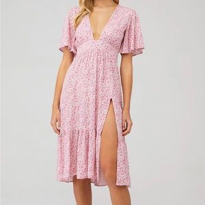 Stillwater pink floral midi dress